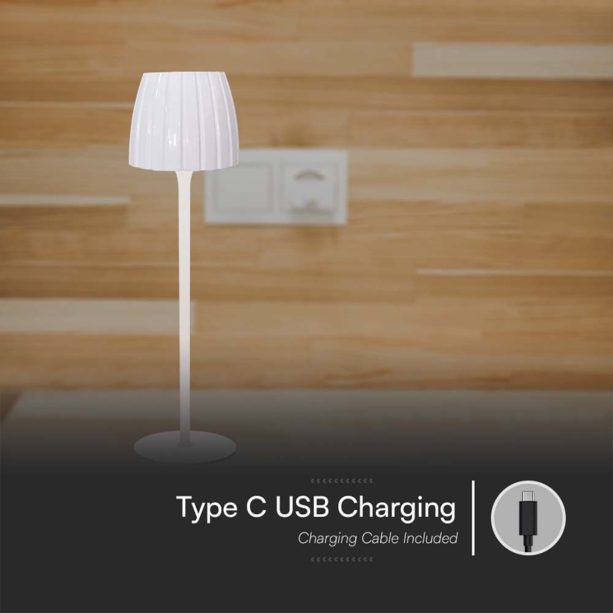 LED Настільна сенсорна акумуляторна лампа з регулюванням яскравості LED/2,7W/5V 3000/4000/6000K 1800 mAh білий