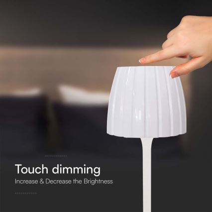 LED Настільна сенсорна акумуляторна лампа з регулюванням яскравості LED/2,7W/5V 3000/4000/6000K 1800 mAh білий