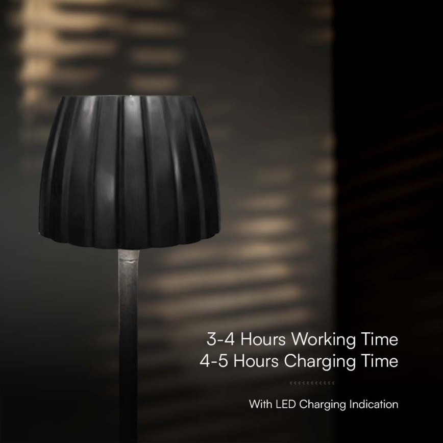 LED Настільна сенсорна акумуляторна лампа з регулюванням яскравості LED/2,7W/5V 3000/4000/6000K 1800 mAh чорний