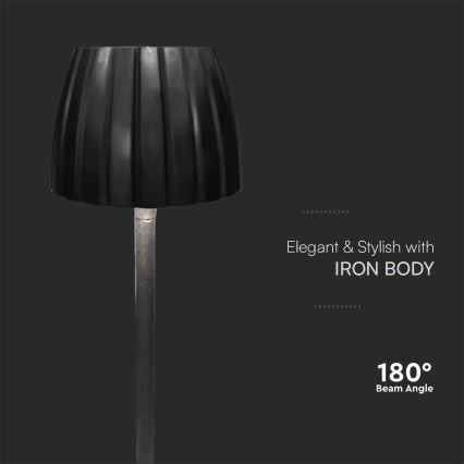 LED Настільна сенсорна акумуляторна лампа з регулюванням яскравості LED/2,7W/5V 3000/4000/6000K 1800 mAh чорний