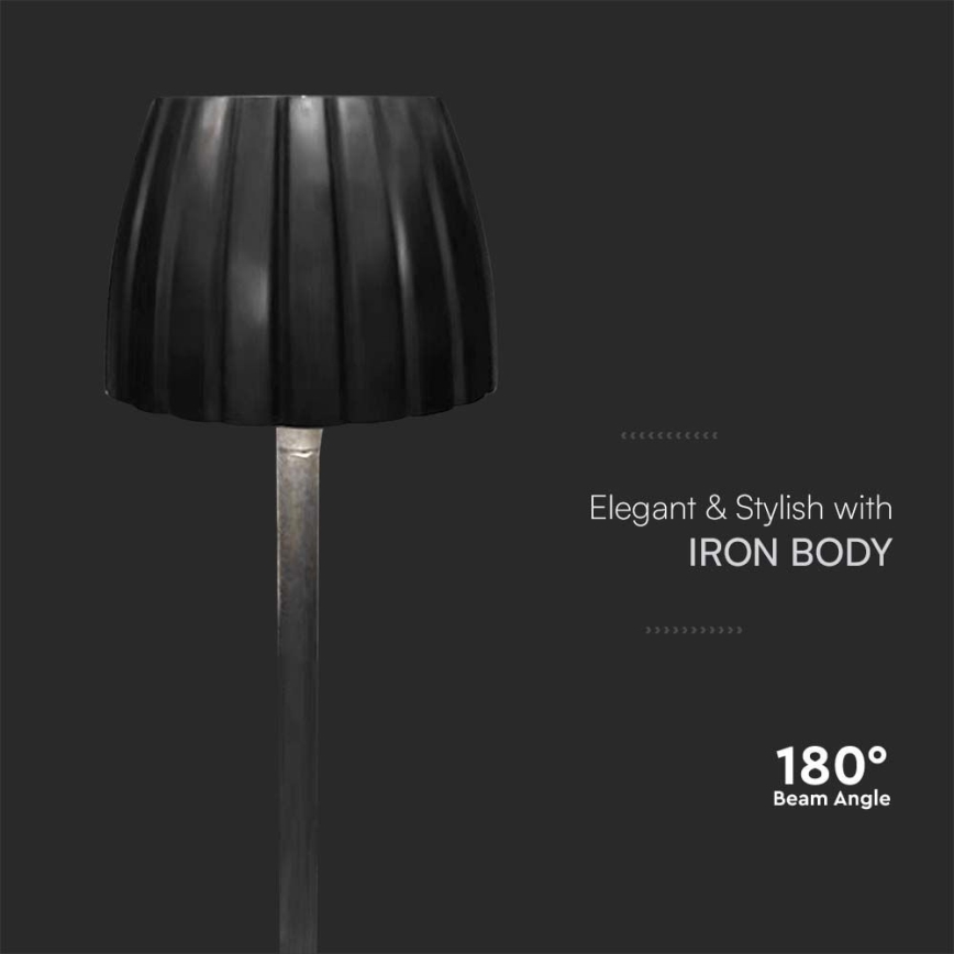 LED Настільна сенсорна акумуляторна лампа з регулюванням яскравості LED/2,7W/5V 3000/4000/6000K 1800 mAh чорний