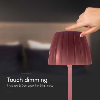 LED Настільна сенсорна акумуляторна лампа з регулюванням яскравості LED/2,7W/5V 3000/4000/6000K 1800 mAh коричневий