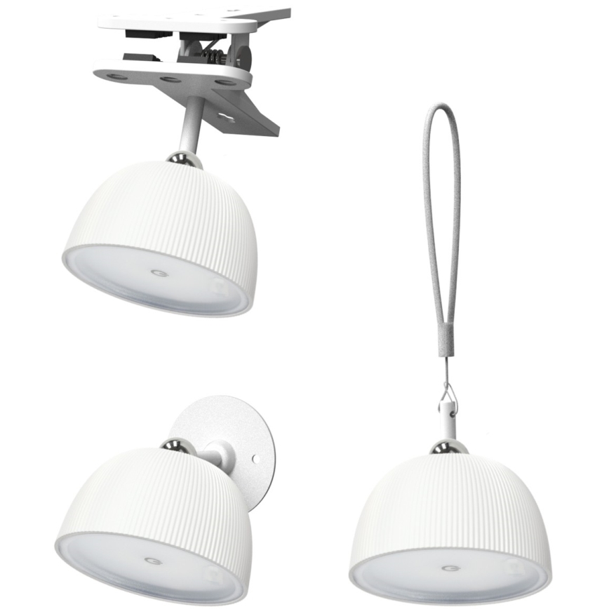 LED Настільна акумуляторна лампа з регулюванням яскравості 4в1 LED/3,5W/5V 3000/4000/6500K IP54 1800 mAh білий