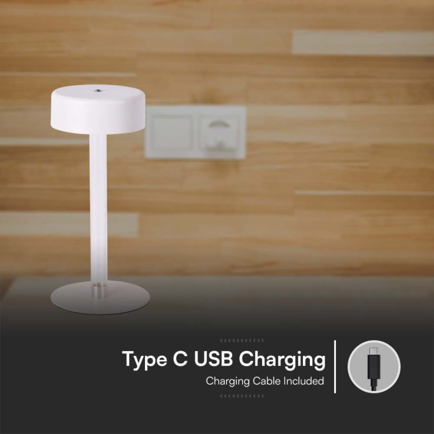 LED Настільна сенсорна акумуляторна лампа з регулюванням яскравості LED/3W/5V 3000-6000K 2400 mAh білий