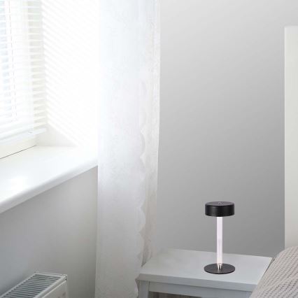 LED Настільна сенсорна акумуляторна лампа з регулюванням яскравості LED/3W/5V 3000-6000K 2400 mAh чорний