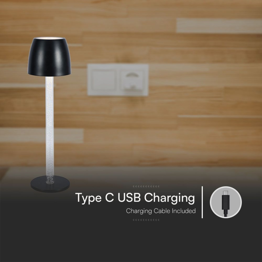 Акумуляторна сенсорна настільна LED лампа з регулюванням яскравості LED/3W/5V 3000K 1800 mAh білий