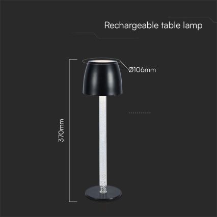 Акумуляторна сенсорна настільна LED лампа з регулюванням яскравості LED/3W/5V 3000K 1800 mAh білий