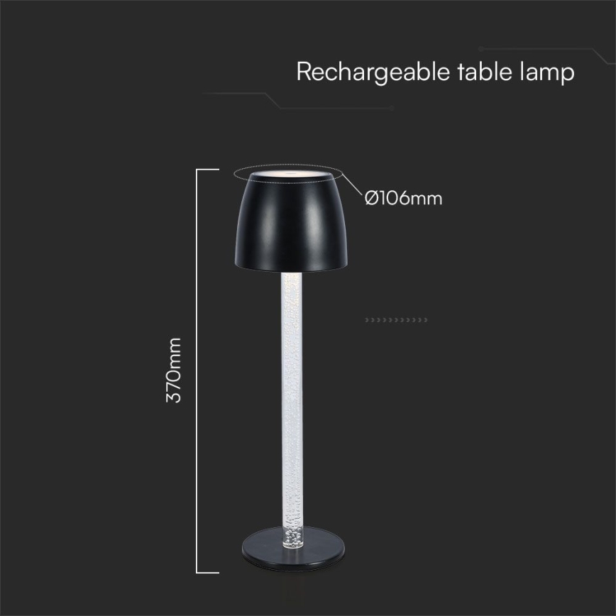 Акумуляторна сенсорна настільна LED лампа з регулюванням яскравості LED/3W/5V 3000K 1800 mAh білий