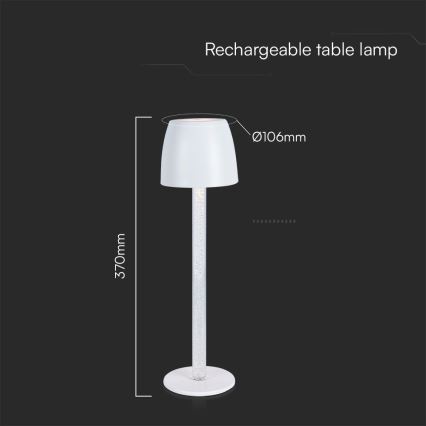 Акумуляторна сенсорна настільна LED лампа з регулюванням яскравості LED/3W/5V 3000K 1800 mAh чорний