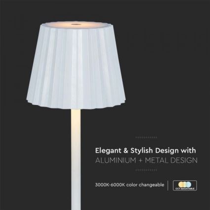 LED Сенсорна настільна акумуляторна лампа з регулюванням яскравості LED/4W/5V 3000-6000K 1800 mAh білий
