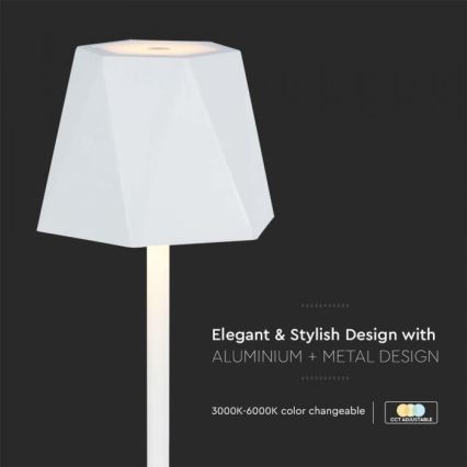 LED Сенсорна настільна акумуляторна лампа з регулюванням яскравості LED/4W/5V 3000-6000K 1800 mAh білий
