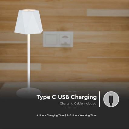 LED Сенсорна настільна акумуляторна лампа з регулюванням яскравості LED/4W/5V 3000-6000K 1800 mAh білий