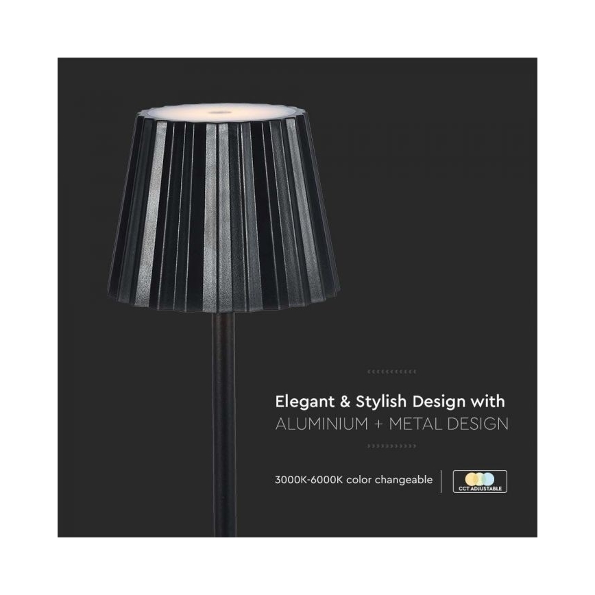 LED Сенсорна настільна акумуляторна лампа з регулюванням яскравості LED/4W/5V 3000-6000K 1800 mAh чорний