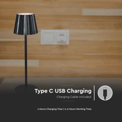 LED Сенсорна настільна акумуляторна лампа з регулюванням яскравості LED/4W/5V 3000-6000K 1800 mAh чорний