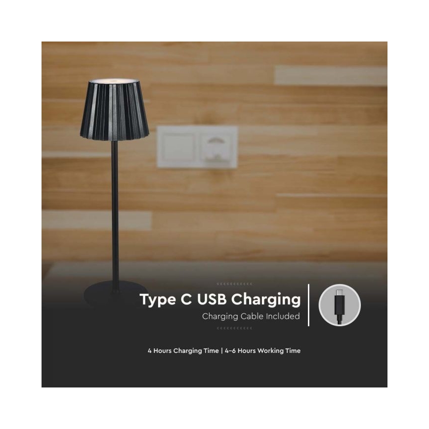 LED Сенсорна настільна акумуляторна лампа з регулюванням яскравості LED/4W/5V 3000-6000K 1800 mAh чорний