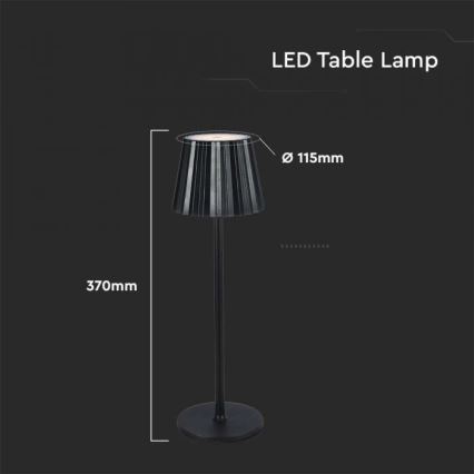 LED Сенсорна настільна акумуляторна лампа з регулюванням яскравості LED/4W/5V 3000-6000K 1800 mAh чорний
