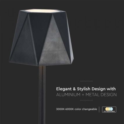 LED Сенсорна настільна акумуляторна лампа з регулюванням яскравості LED/4W/5V 3000-6000K 1800 mAh чорний