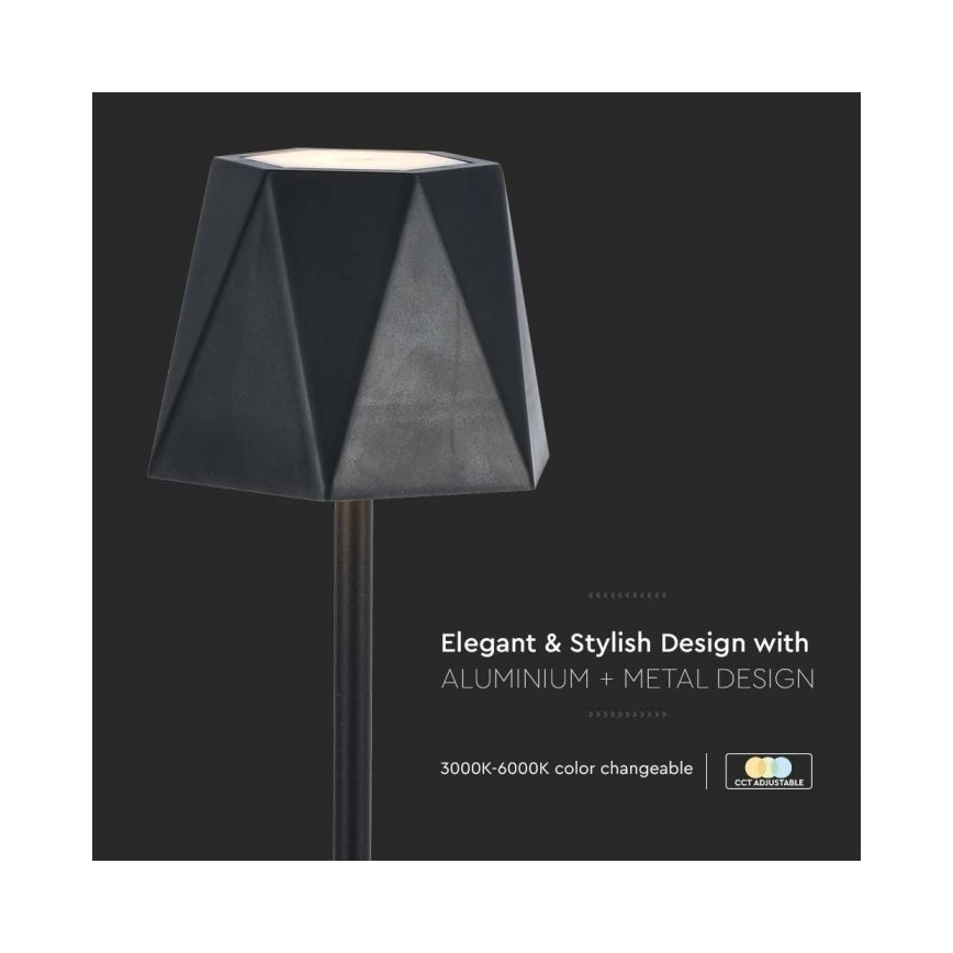 LED Сенсорна настільна акумуляторна лампа з регулюванням яскравості LED/4W/5V 3000-6000K 1800 mAh чорний