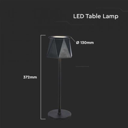 LED Сенсорна настільна акумуляторна лампа з регулюванням яскравості LED/4W/5V 3000-6000K 1800 mAh чорний