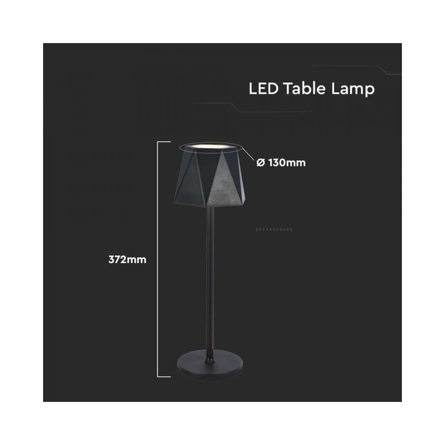 LED Сенсорна настільна акумуляторна лампа з регулюванням яскравості LED/4W/5V 3000-6000K 1800 mAh чорний