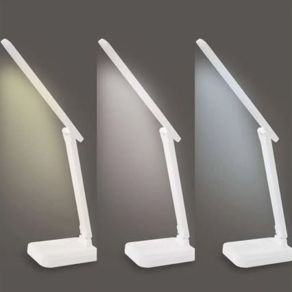 LED Настільна акумуляторна лампа з регулюванням яскравості LED/5W/3,7V 3000K/4000K/6500K 800mAh білий