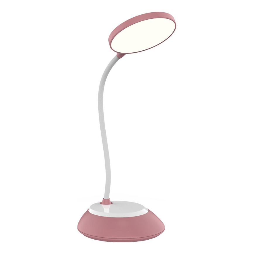 LED Настільна акумуляторна лампа з регулюванням яскравості VISUA LED/5W/5V 3000-5000K 1200 mAh рожевий