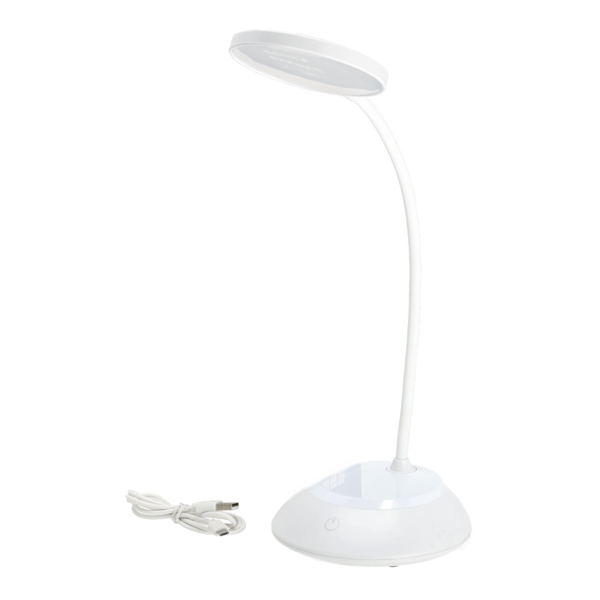 LED Настільна акумуляторна лампа з регулюванням яскравості VISUA LED/5W/5V 3000-5000K 1200 mAh білий