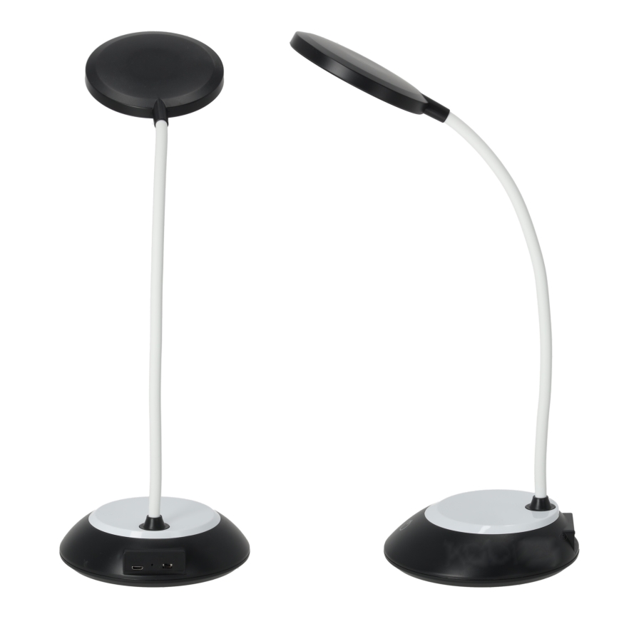 LED Настільна акумуляторна лампа з регулюванням яскравості VISUA LED/5W/5V 3000-5000K 1200 mAh чорний