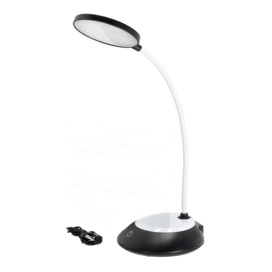 LED Настільна акумуляторна лампа з регулюванням яскравості VISUA LED/5W/5V 3000-5000K 1200 mAh чорний