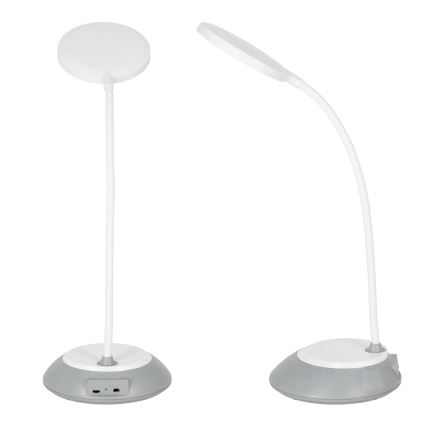 LED Настільна акумуляторна лампа з регулюванням яскравості VISUA LED/5W/5V 3000-5000K 1200 mAh сірий