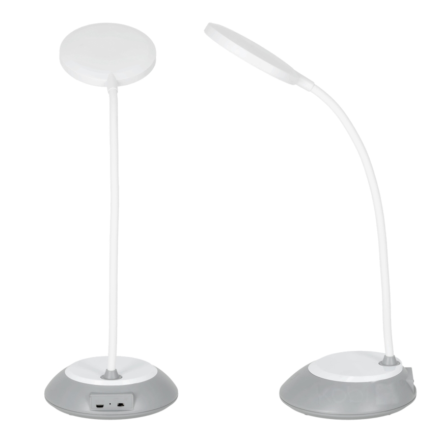 LED Настільна акумуляторна лампа з регулюванням яскравості VISUA LED/5W/5V 3000-5000K 1200 mAh сірий