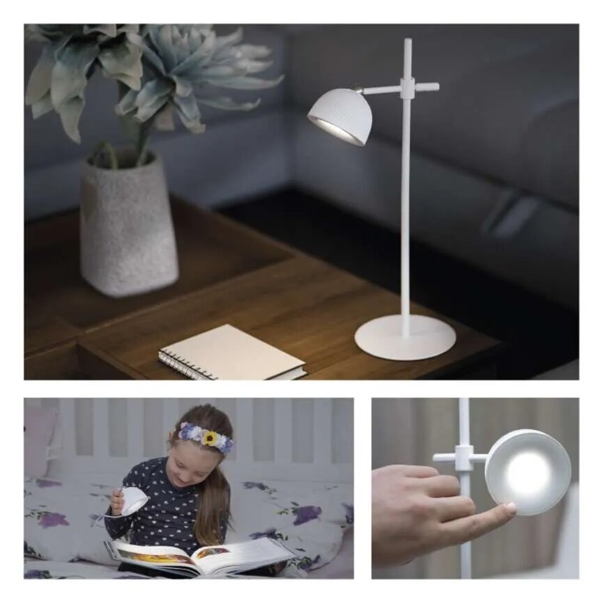 LED Настільна акумуляторна магнітна лампа з регулюванням яскравості 4в1 LED/4,2W/3,7V 4000K 1200mAh білий