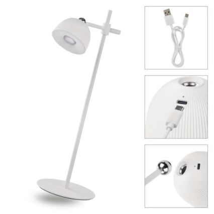 LED Настільна акумуляторна магнітна лампа з регулюванням яскравості 4в1 LED/4,2W/3,7V 4000K 1200mAh білий