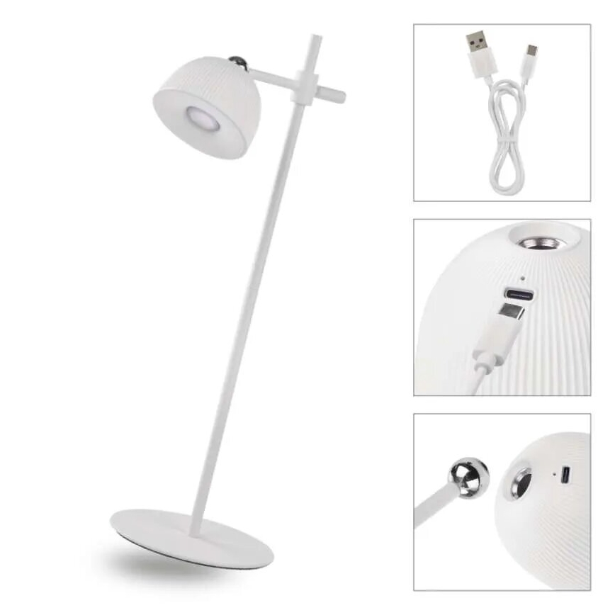 LED Настільна акумуляторна магнітна лампа з регулюванням яскравості 4в1 LED/4,2W/3,7V 4000K 1200mAh білий