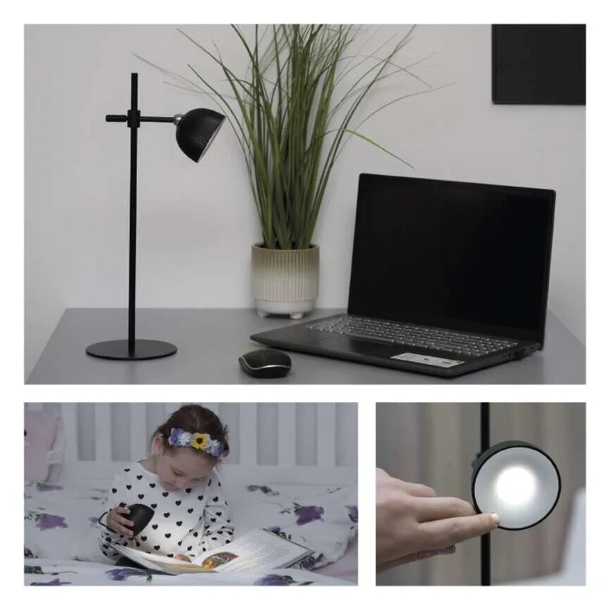 LED Настільна акумуляторна магнітна лампа з регулюванням яскравості 4в1 LED/4,2W/3,7V 4000K 1200mAh чорний