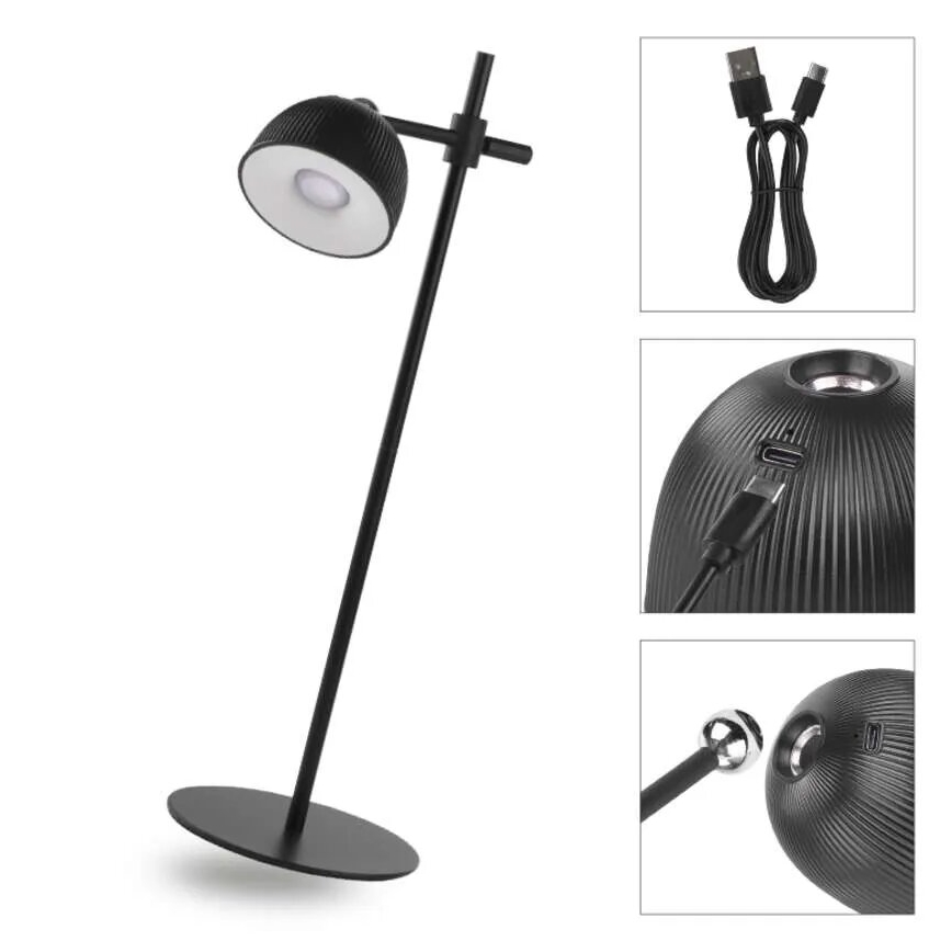 LED Настільна акумуляторна магнітна лампа з регулюванням яскравості 4в1 LED/4,2W/3,7V 4000K 1200mAh чорний