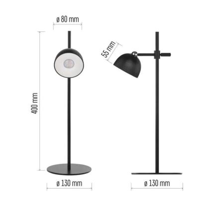 LED Настільна акумуляторна магнітна лампа з регулюванням яскравості 4в1 LED/4,2W/3,7V 4000K 1200mAh чорний