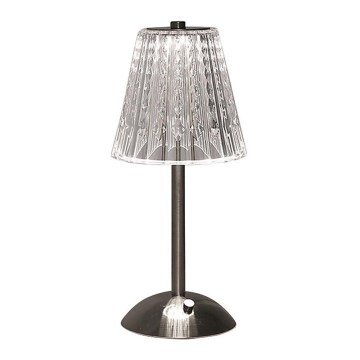 LED Настільна акумуляторна сенсорна лампа з регулюванням яскравості LED/2,4W/5V 3000-6000K 1800 mAh глянцевий хром