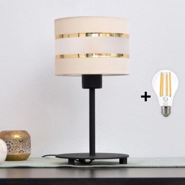 LED Настільна лампа HELEN 1xE27/15W/230V кремовий/чорний/золотий