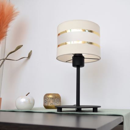 LED Настільна лампа HELEN 1xE27/15W/230V кремовий/чорний/золотий