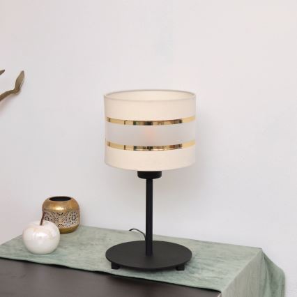 LED Настільна лампа HELEN 1xE27/15W/230V кремовий/чорний/золотий