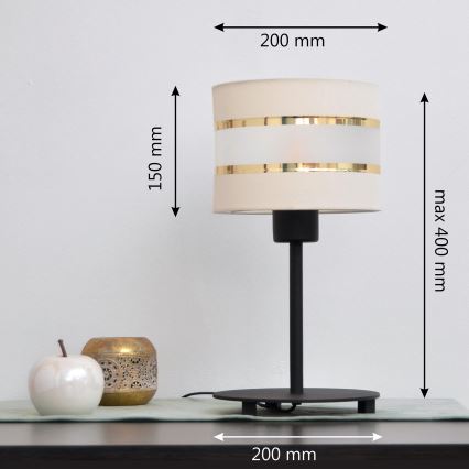 LED Настільна лампа HELEN 1xE27/15W/230V кремовий/чорний/золотий