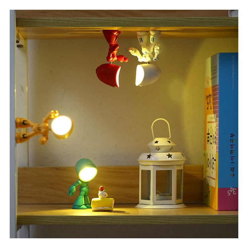 LED Настільна лампа LED/0,06W/3xLR41 робот жовта