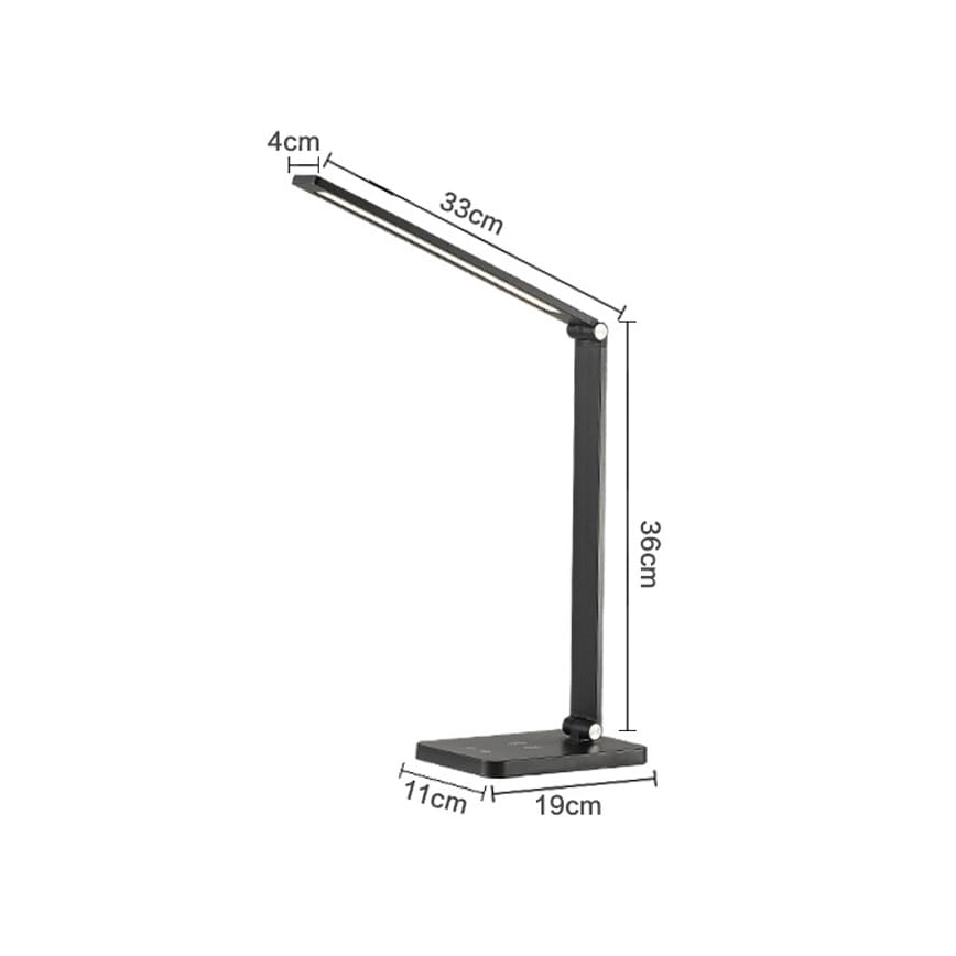 LED Настільна лампа з бездротовим зарядним пристроєм LED/10W/230V 3000/4000/4500/5000/6000K чорний