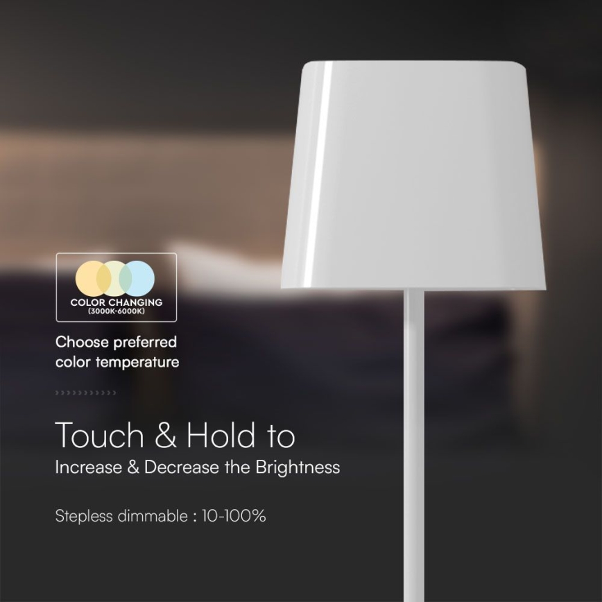 LED Настільна магнітна акумуляторна сенсорна лампа на сонячній батареї з регулюванням яскравості LED/5W/5V 3000-6000K 3600 mAh IP65 білий