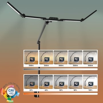 LED Настільна сенсорна гнучка лампа з регулюванням яскравості LED/24W/230V 3000-6500K CRI 92 чорний