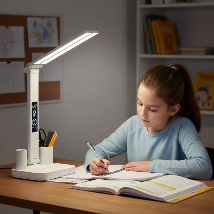 Настільна LED-лампа NOBLITE P, затемнювана, акумуляторна, 5W/5V, 3000/4000/6000K, 2200 mAh, біла