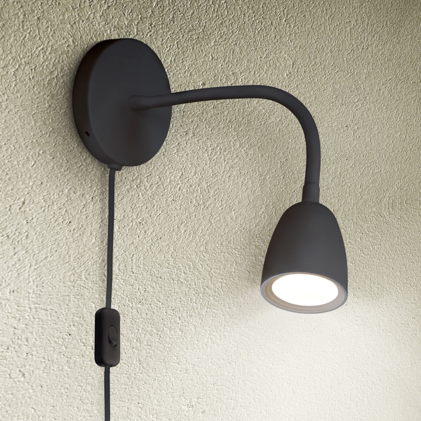 LED Настінна лампа з регулюванням яскравості LED/4W/230V чорний