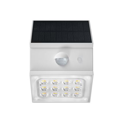 Сонячний настінний світильник LED з датчиком LED/2,5W/3,7V 3000/4000/6000K IP65 1200 mAh білий