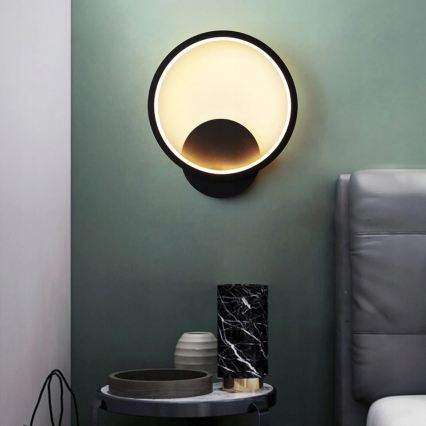 LED настінний світильник, 14 Вт, 230 В, чорний